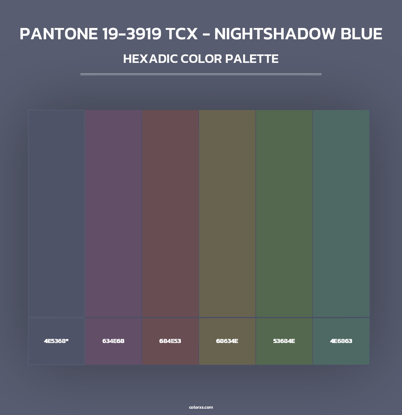 PANTONE 19-3919 TCX - Nightshadow Blue - Hexadic Color Palette