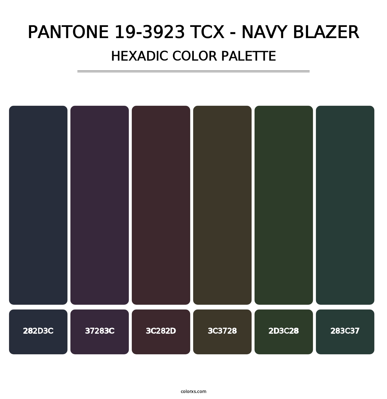 PANTONE 19-3923 TCX - Navy Blazer - Hexadic Color Palette