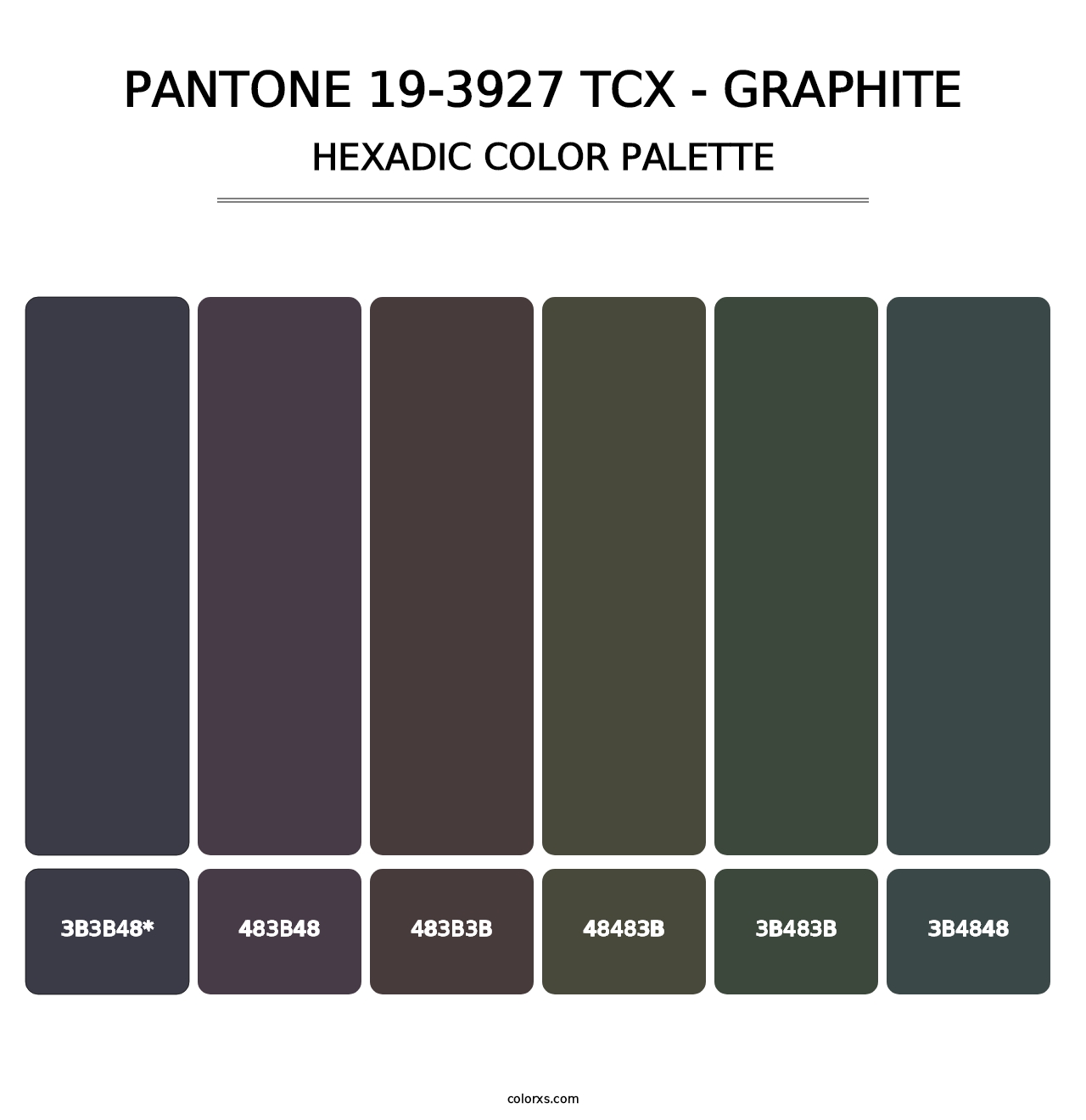 PANTONE 19-3927 TCX - Graphite - Hexadic Color Palette