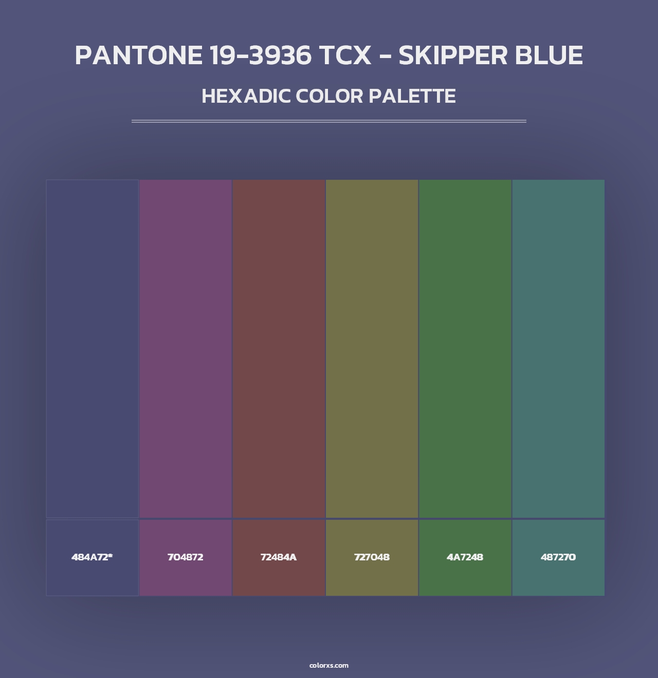 PANTONE 19-3936 TCX - Skipper Blue - Hexadic Color Palette