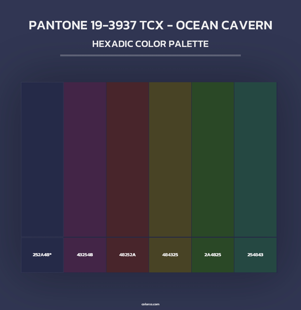PANTONE 19-3937 TCX - Ocean Cavern - Hexadic Color Palette