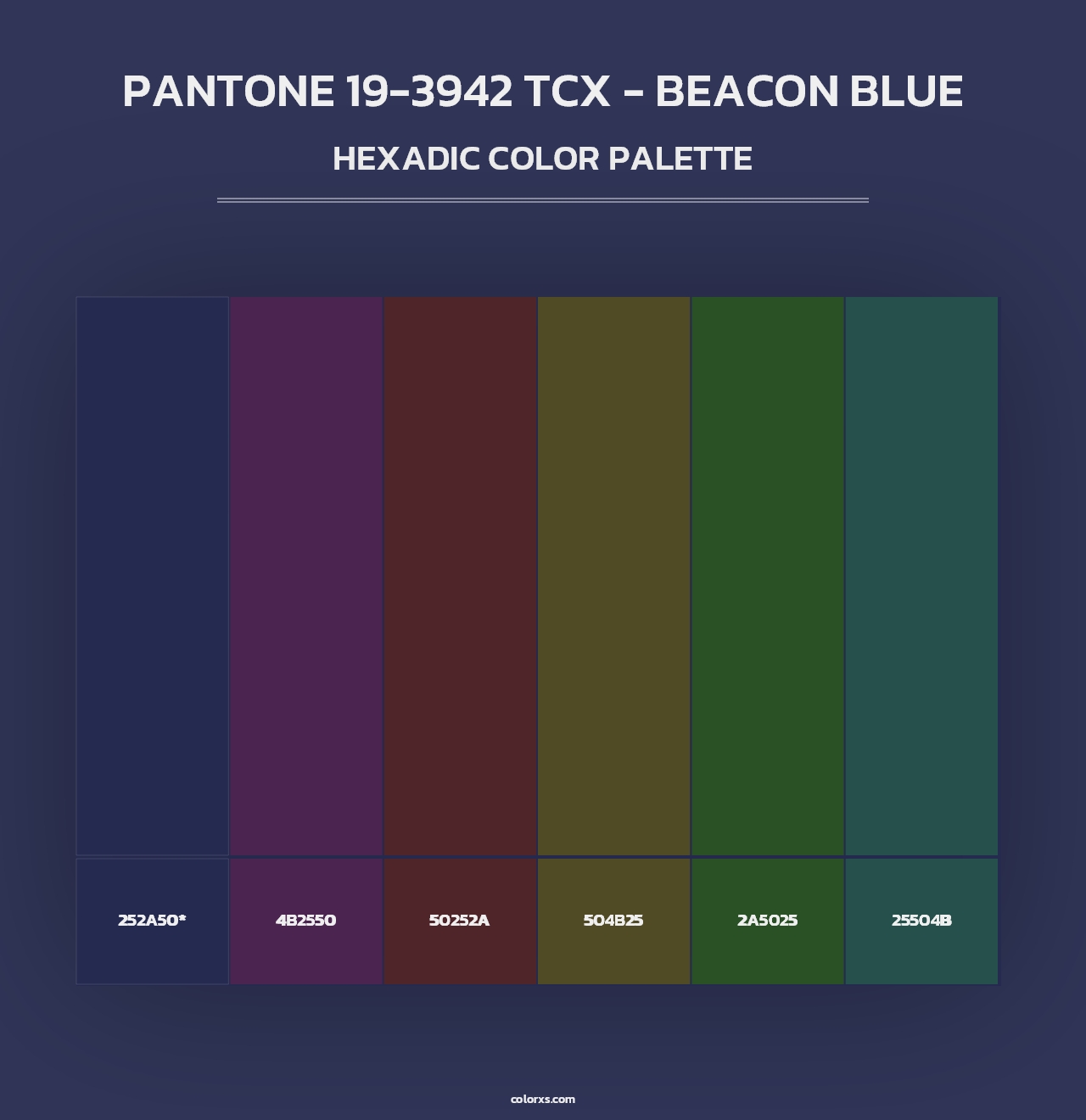 PANTONE 19-3942 TCX - Beacon Blue - Hexadic Color Palette