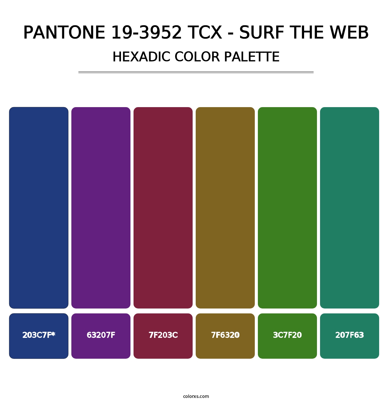 PANTONE 19-3952 TCX - Surf the Web - Hexadic Color Palette