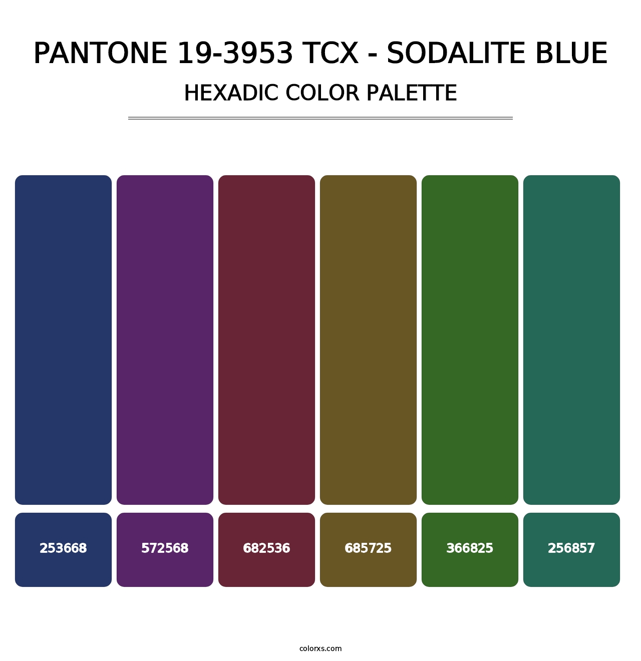 PANTONE 19-3953 TCX - Sodalite Blue - Hexadic Color Palette