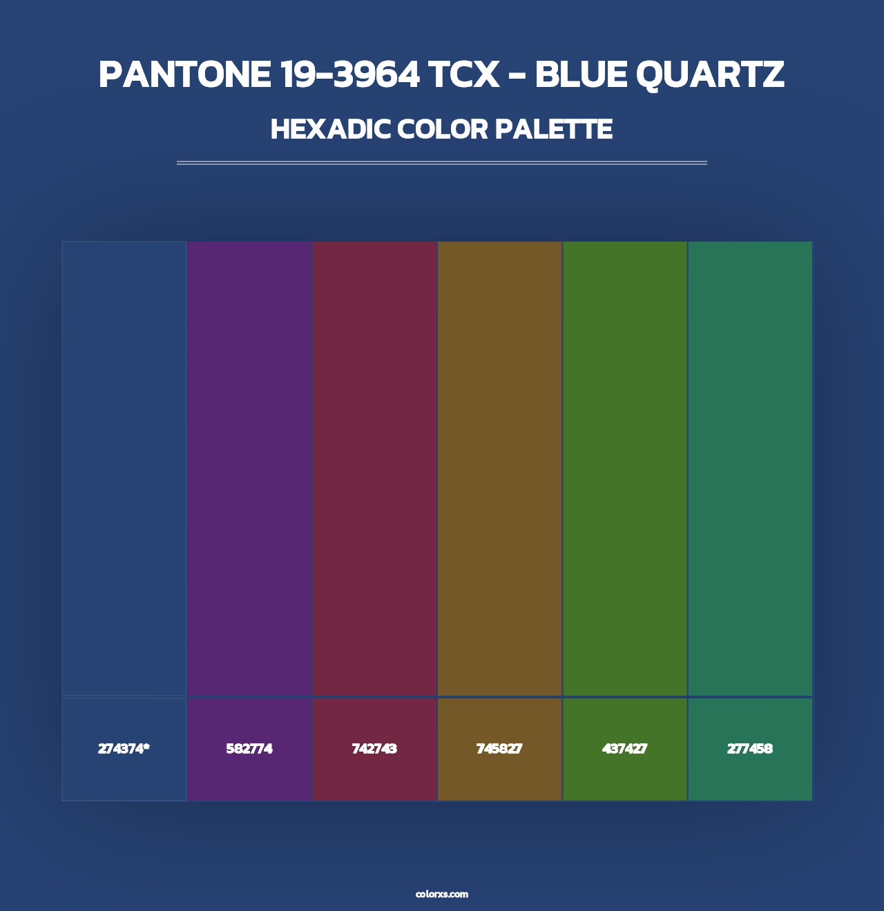 PANTONE 19-3964 TCX - Blue Quartz - Hexadic Color Palette