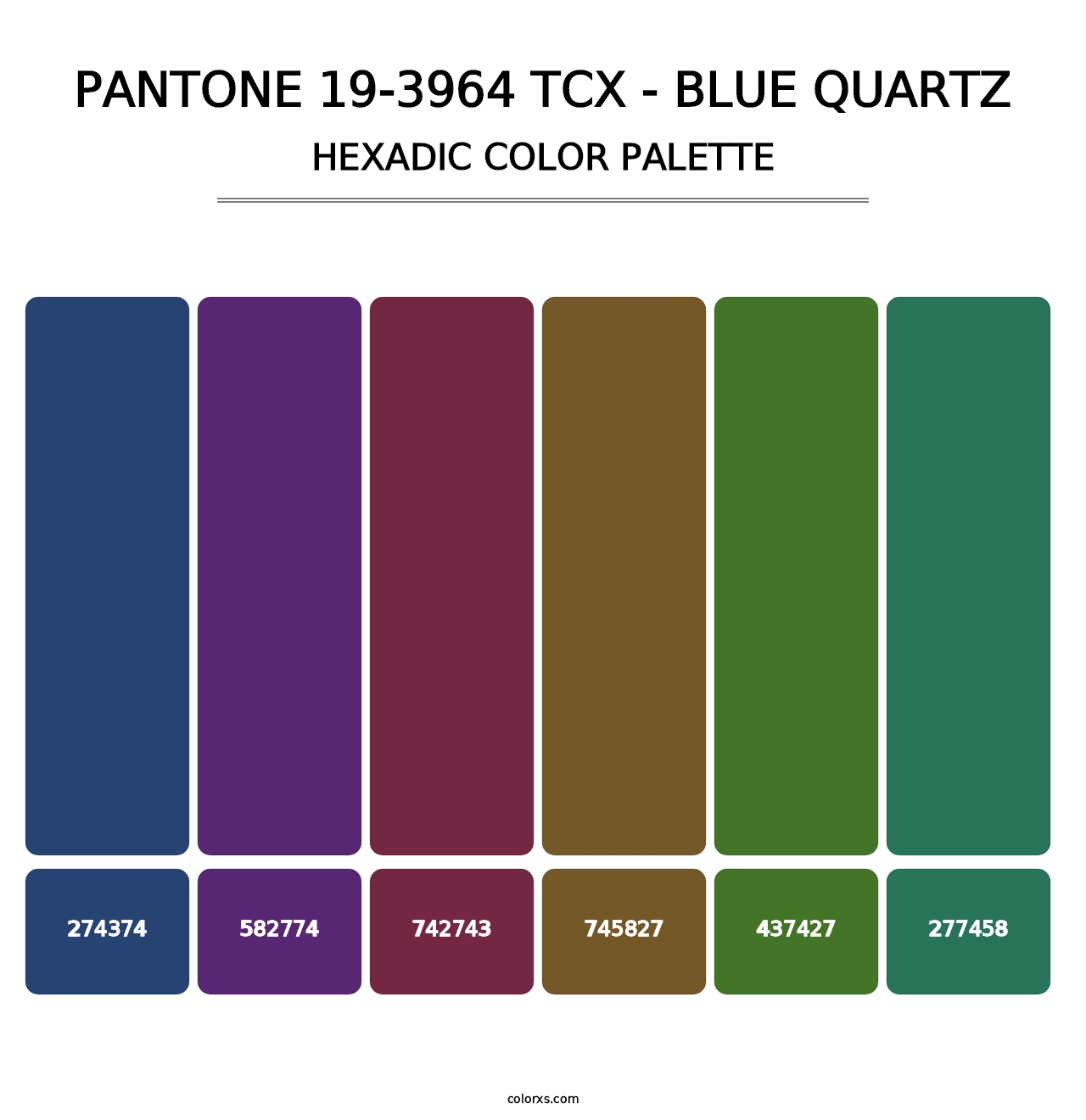 PANTONE 19-3964 TCX - Blue Quartz - Hexadic Color Palette