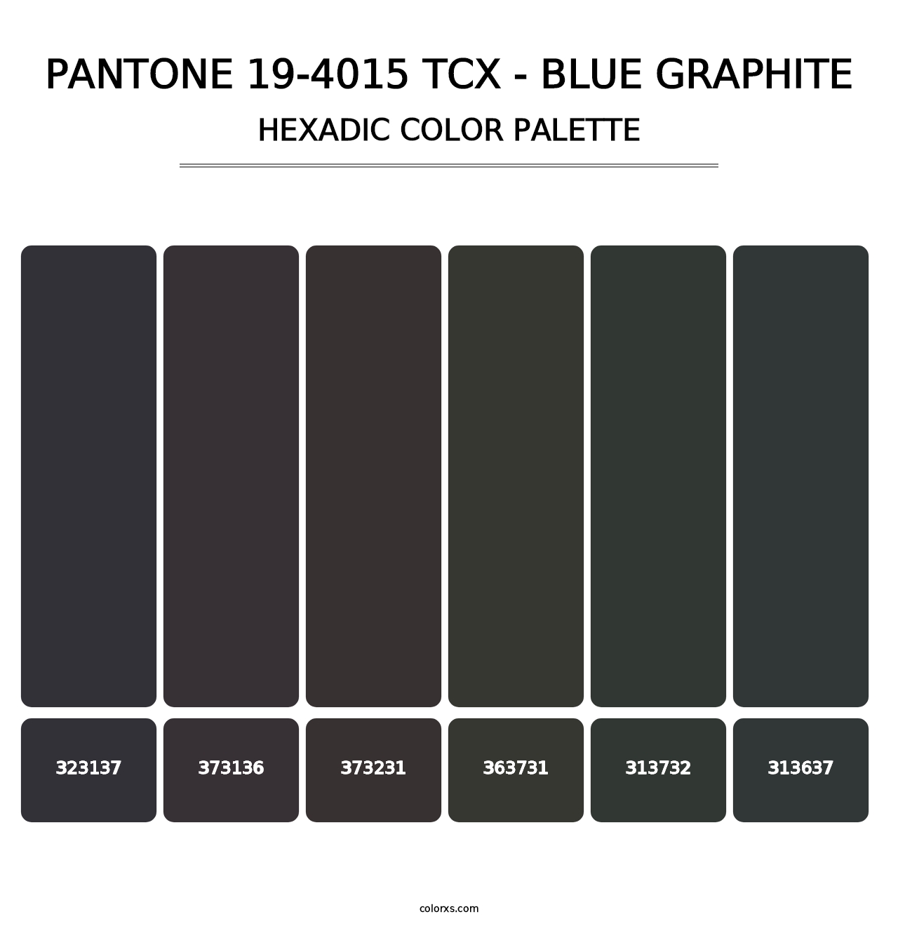 PANTONE 19-4015 TCX - Blue Graphite - Hexadic Color Palette