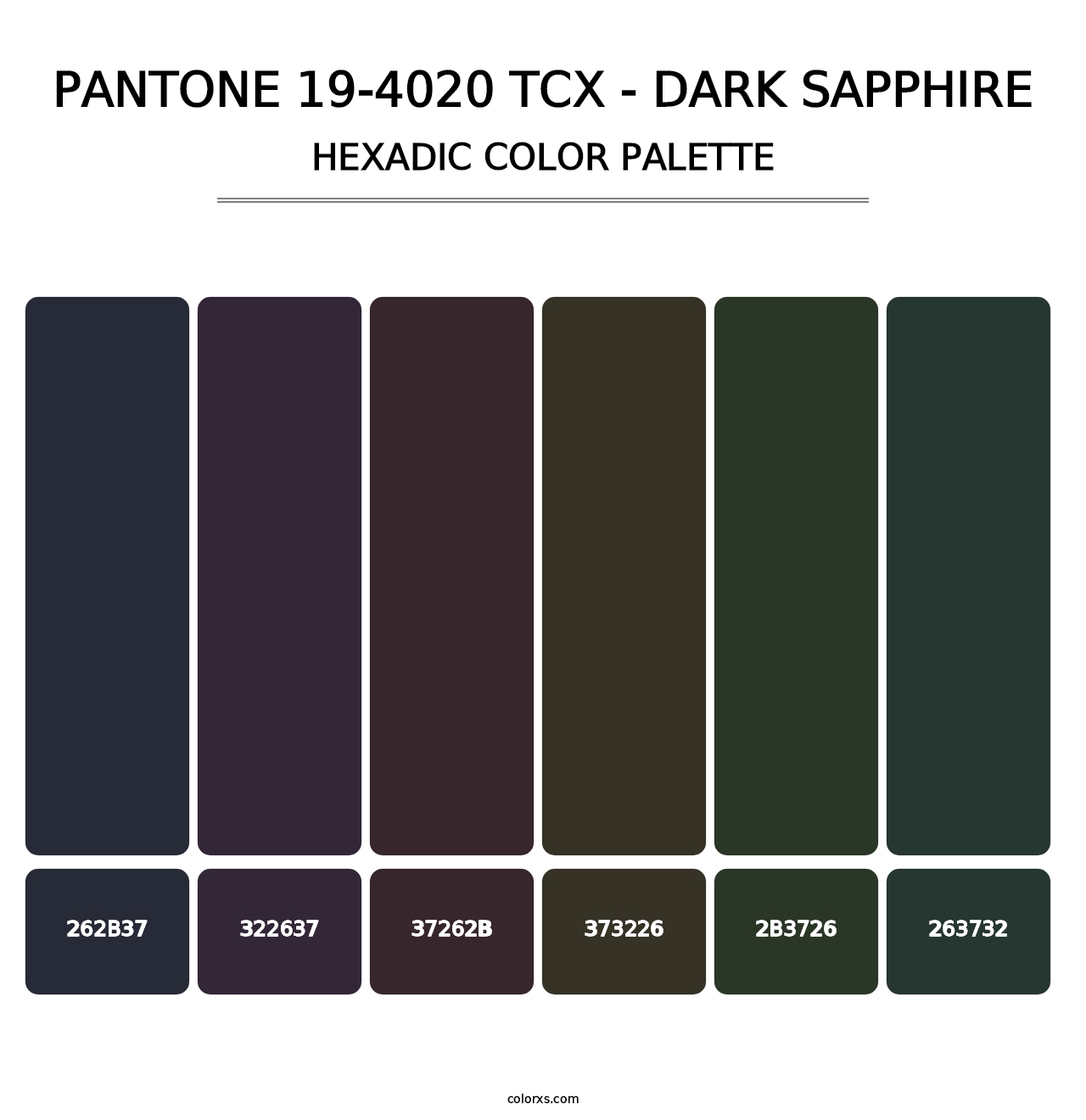 PANTONE 19-4020 TCX - Dark Sapphire - Hexadic Color Palette