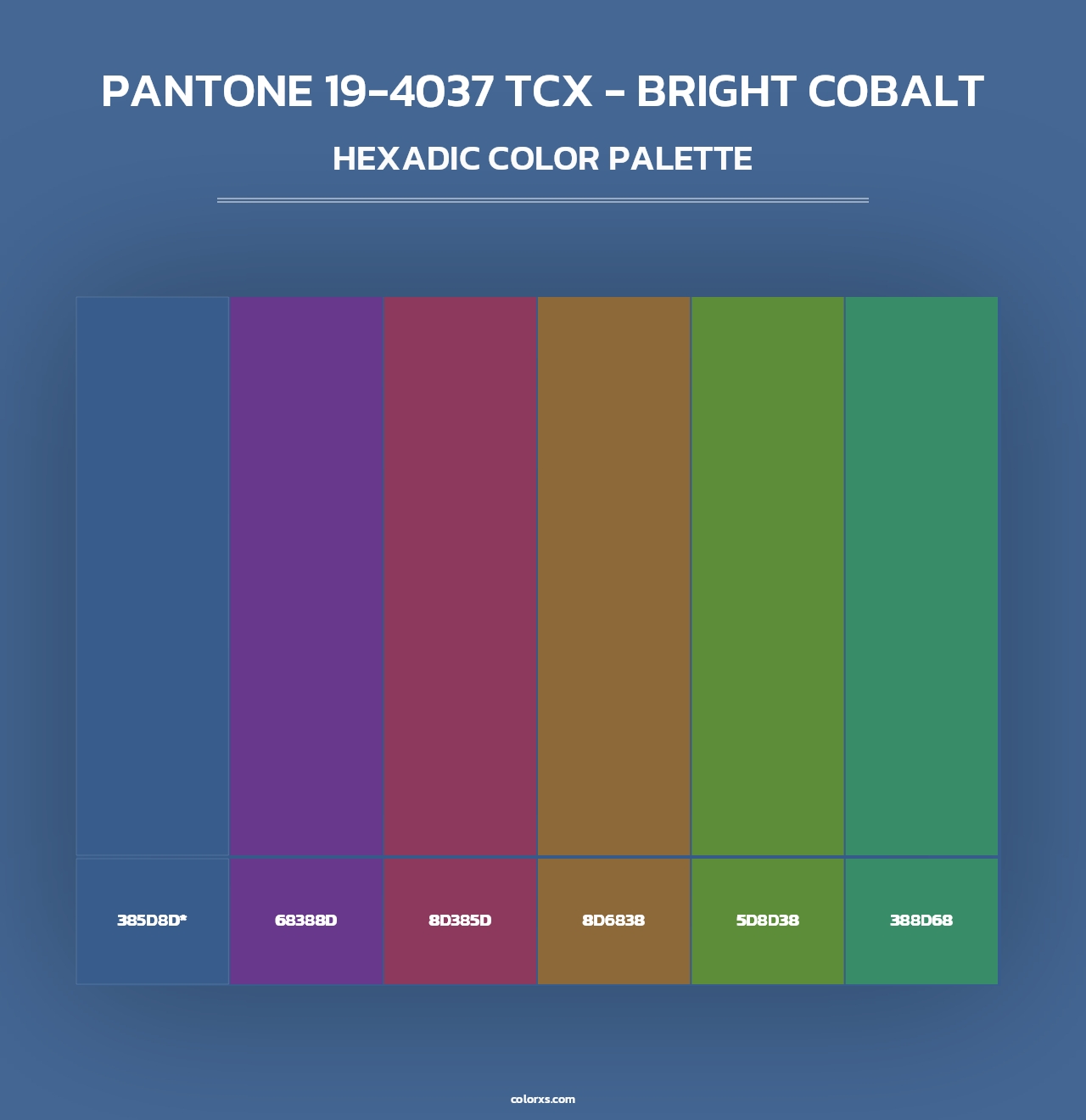 PANTONE 19-4037 TCX - Bright Cobalt - Hexadic Color Palette
