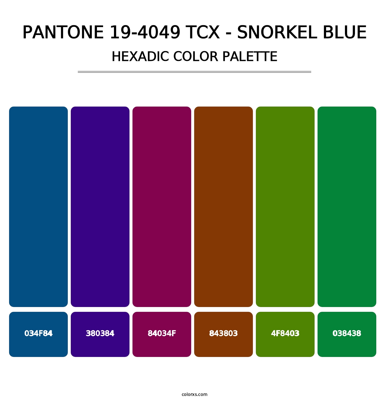 PANTONE 19-4049 TCX - Snorkel Blue - Hexadic Color Palette
