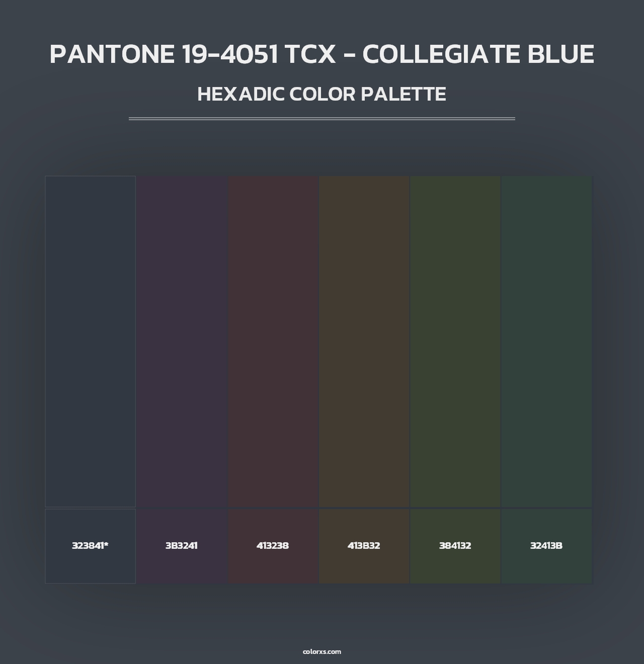 PANTONE 19-4051 TCX - Collegiate Blue - Hexadic Color Palette