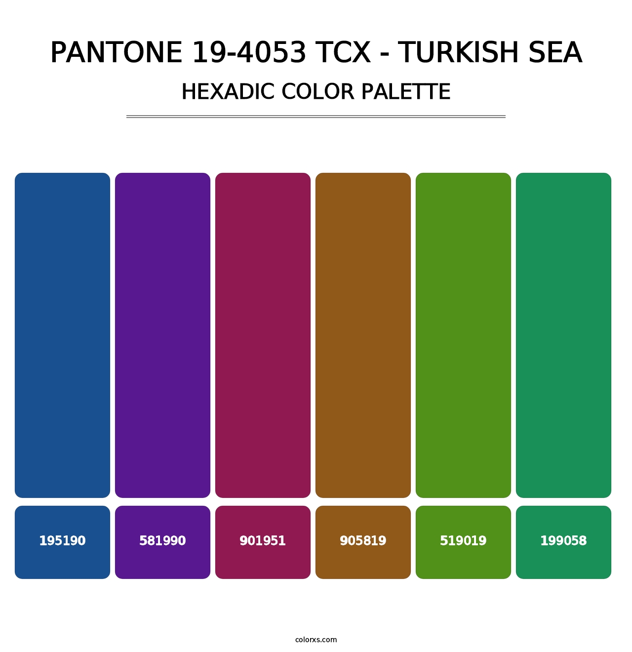 PANTONE 19-4053 TCX - Turkish Sea - Hexadic Color Palette