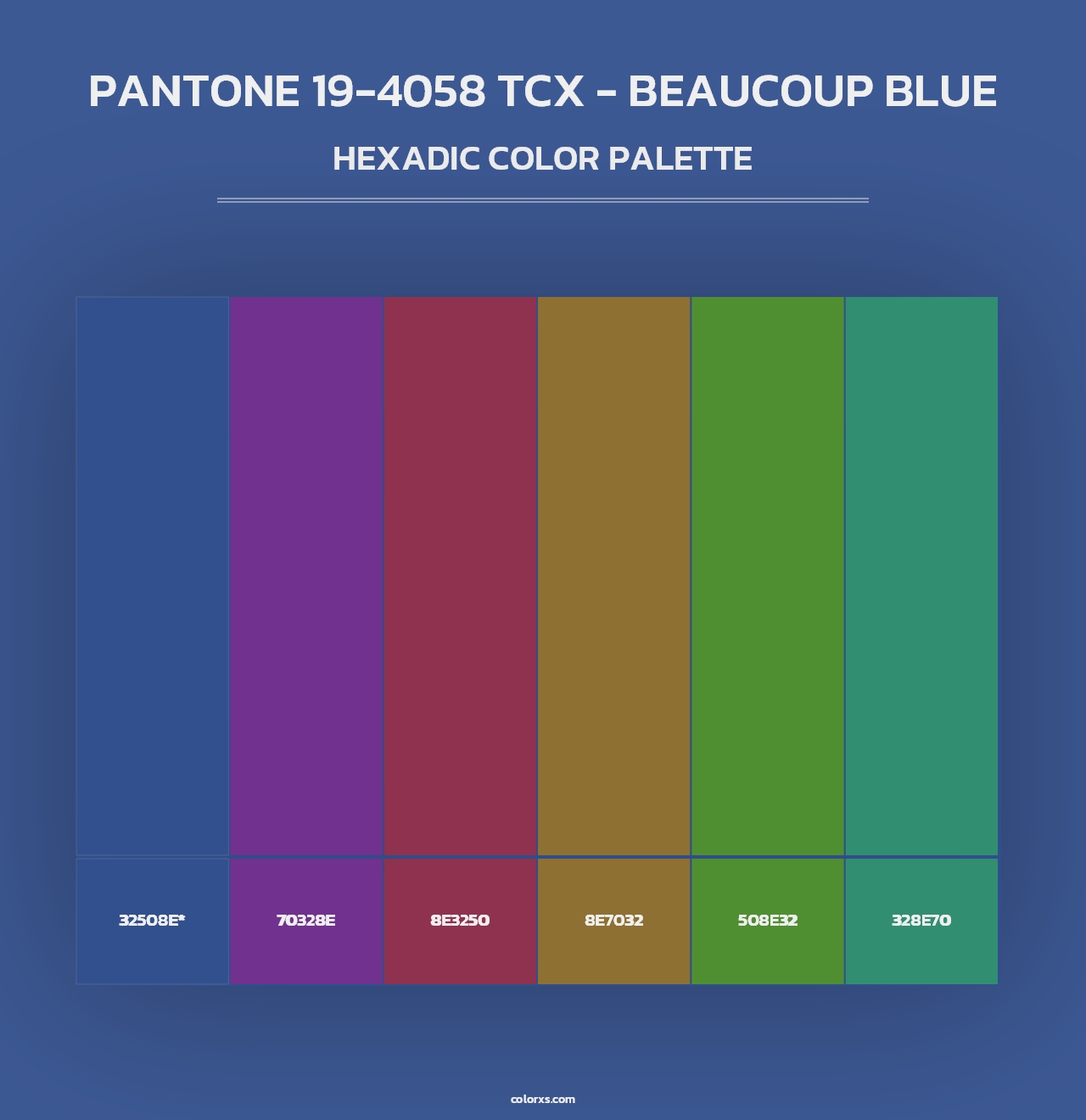PANTONE 19-4058 TCX - Beaucoup Blue - Hexadic Color Palette