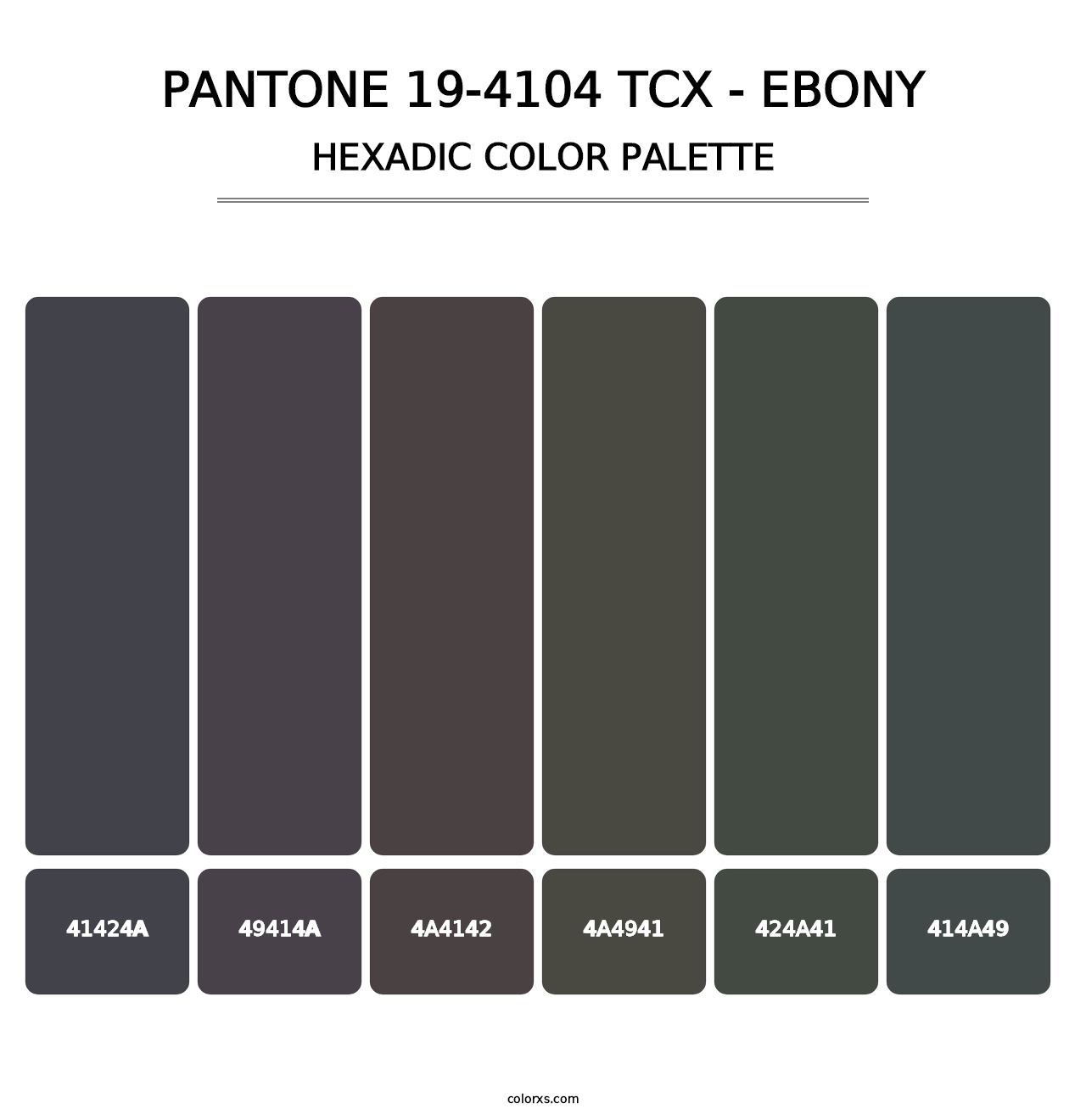 PANTONE 19-4104 TCX - Ebony - Hexadic Color Palette