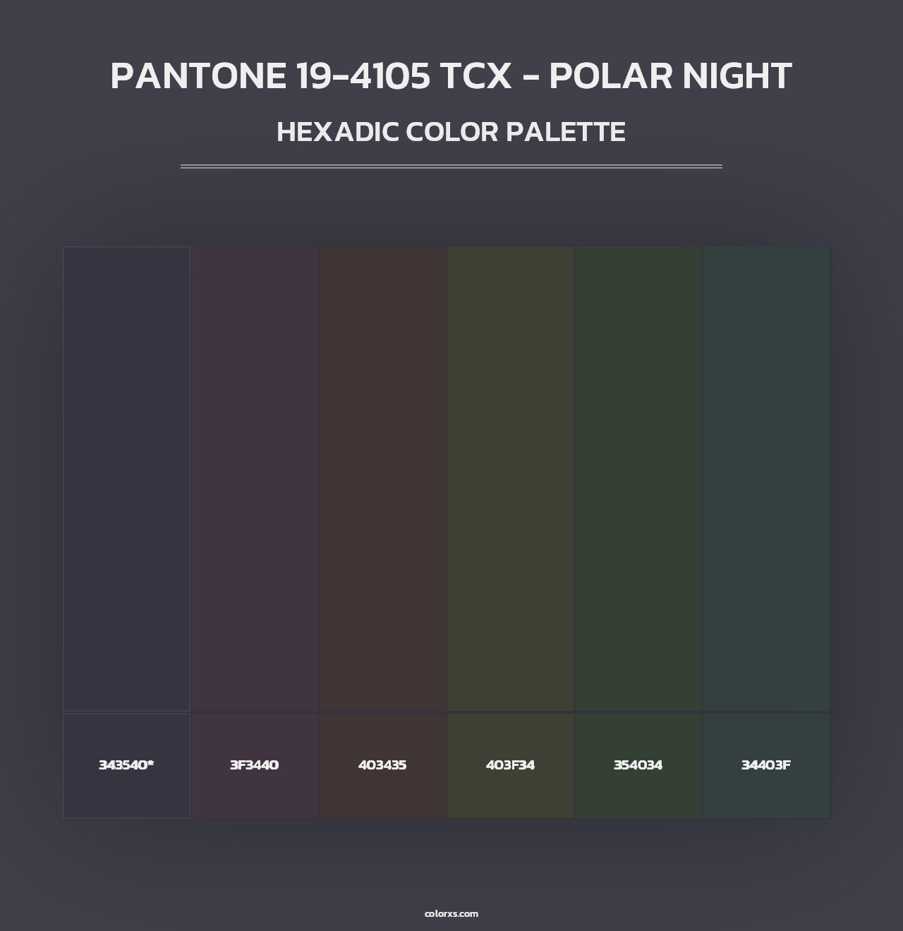 PANTONE 19-4105 TCX - Polar Night - Hexadic Color Palette