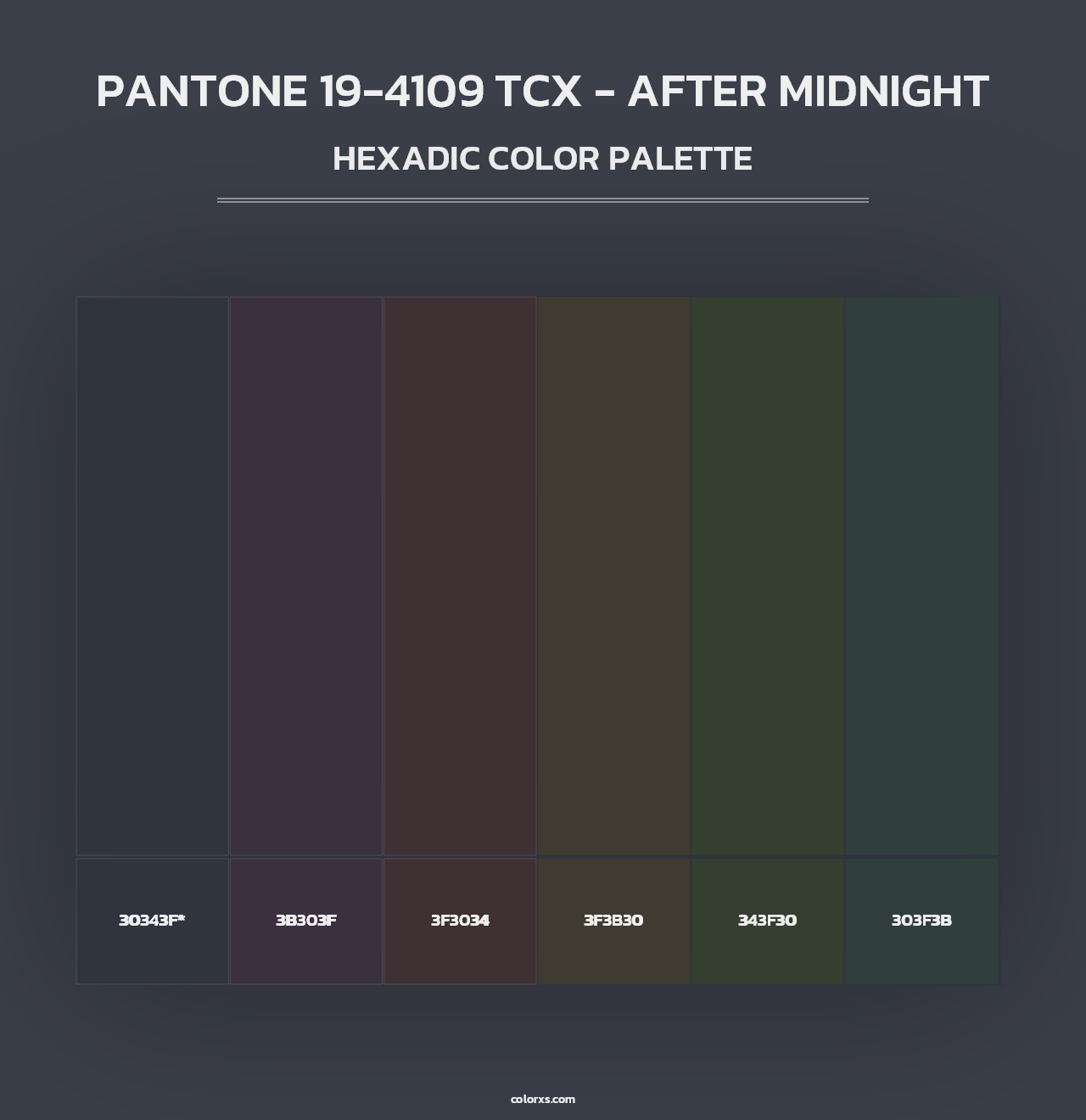 PANTONE 19-4109 TCX - After Midnight - Hexadic Color Palette