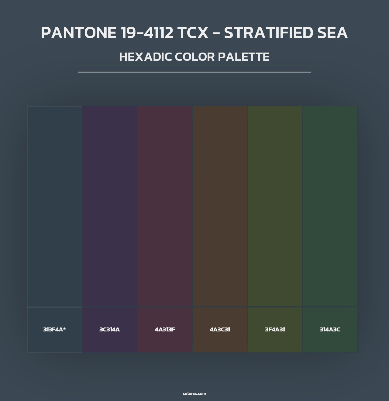PANTONE 19-4112 TCX - Stratified Sea - Hexadic Color Palette