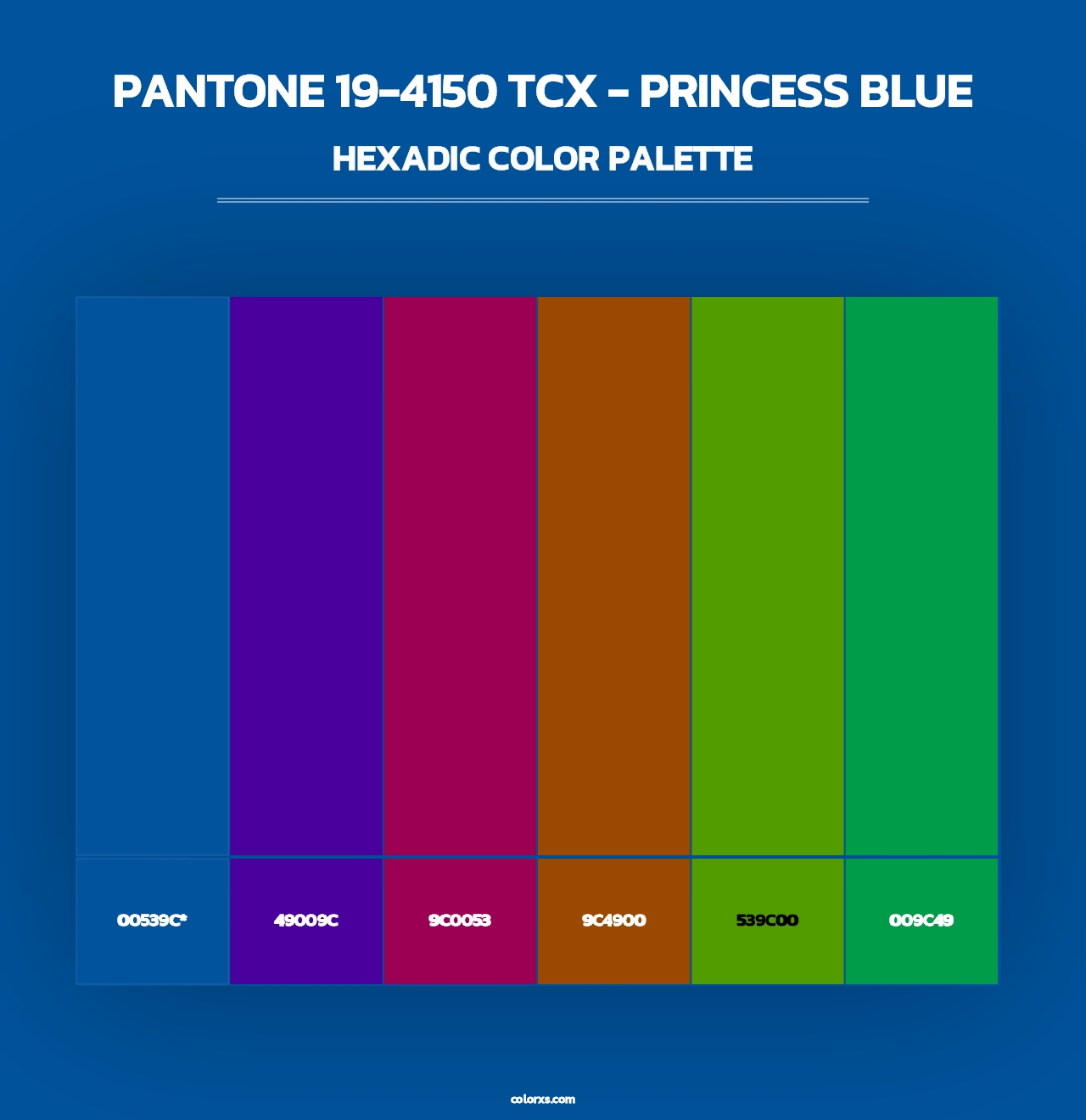 PANTONE 19-4150 TCX - Princess Blue - Hexadic Color Palette