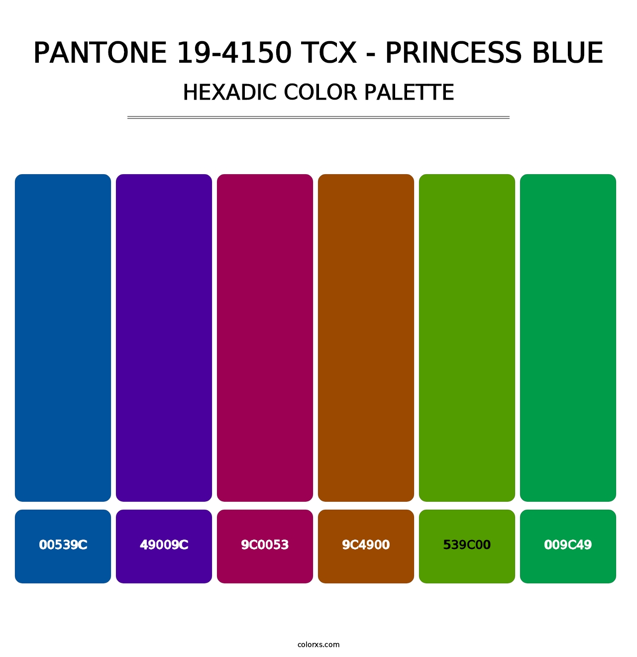 PANTONE 19-4150 TCX - Princess Blue - Hexadic Color Palette