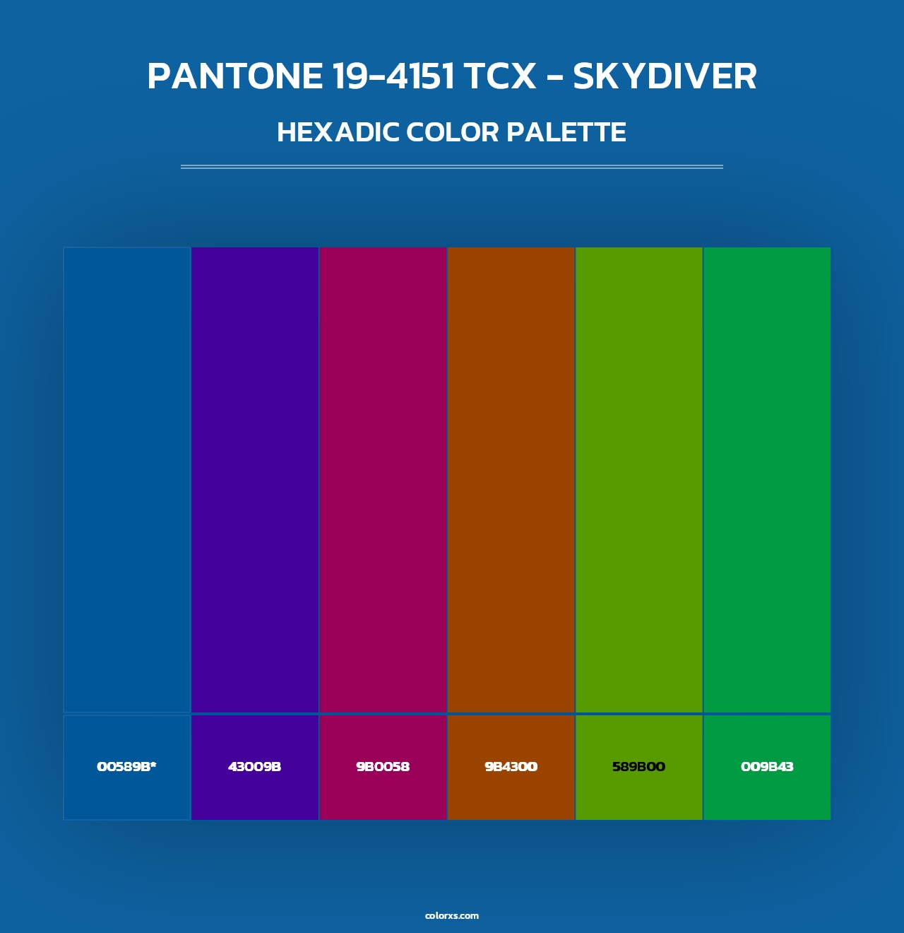 PANTONE 19-4151 TCX - Skydiver - Hexadic Color Palette