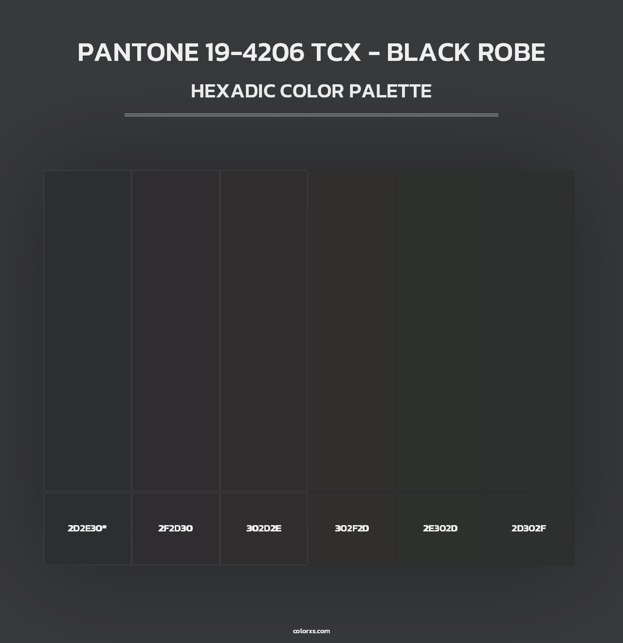 PANTONE 19-4206 TCX - Black Robe - Hexadic Color Palette