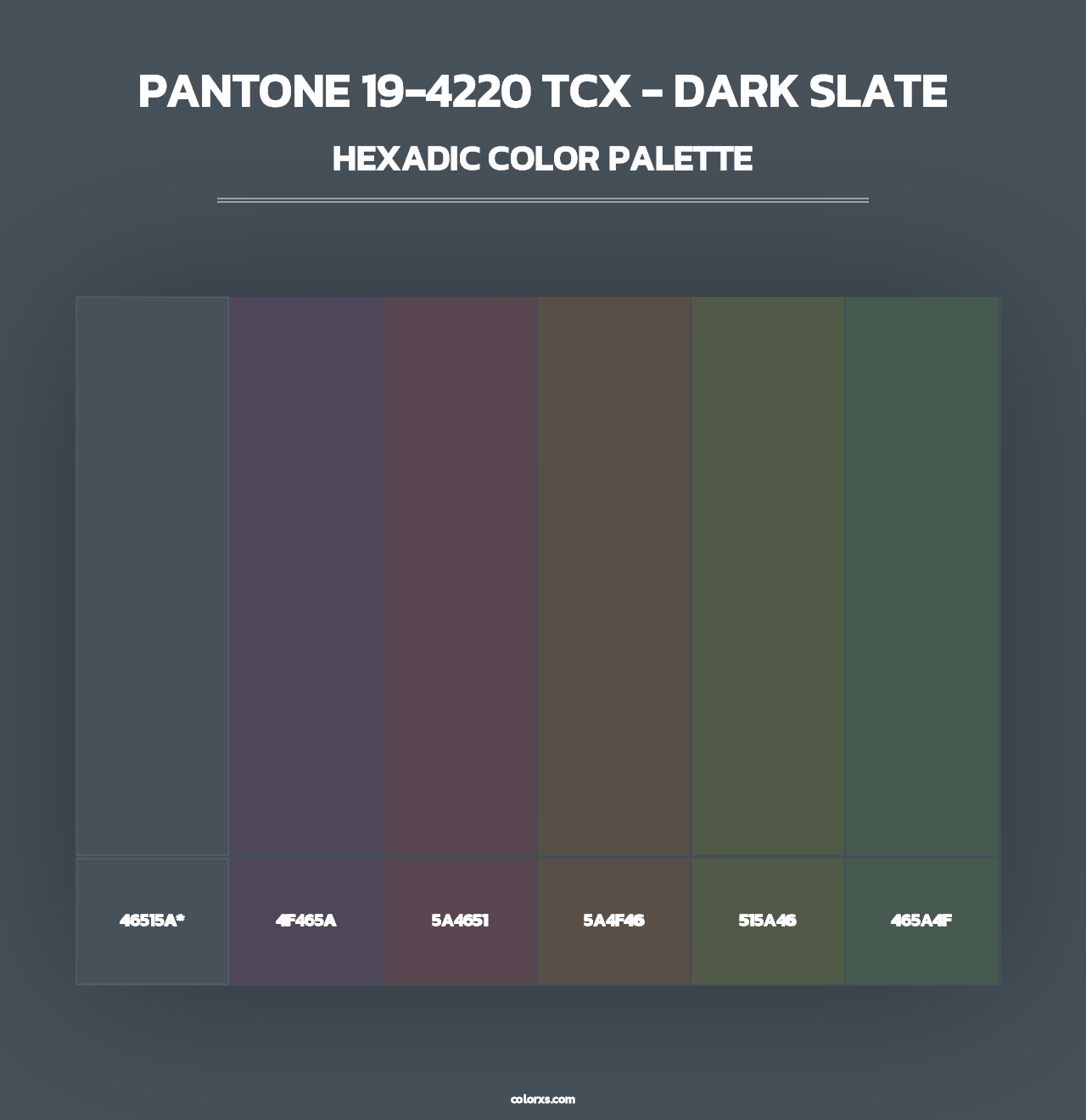 PANTONE 19-4220 TCX - Dark Slate - Hexadic Color Palette