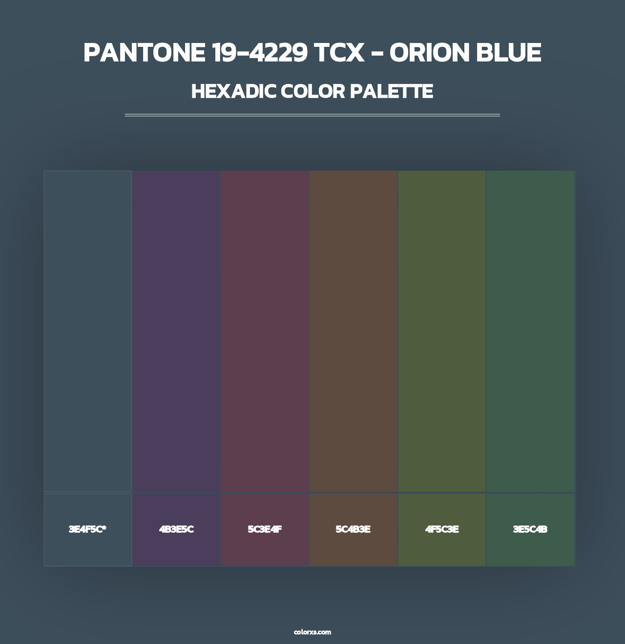 PANTONE 19-4229 TCX - Orion Blue - Hexadic Color Palette