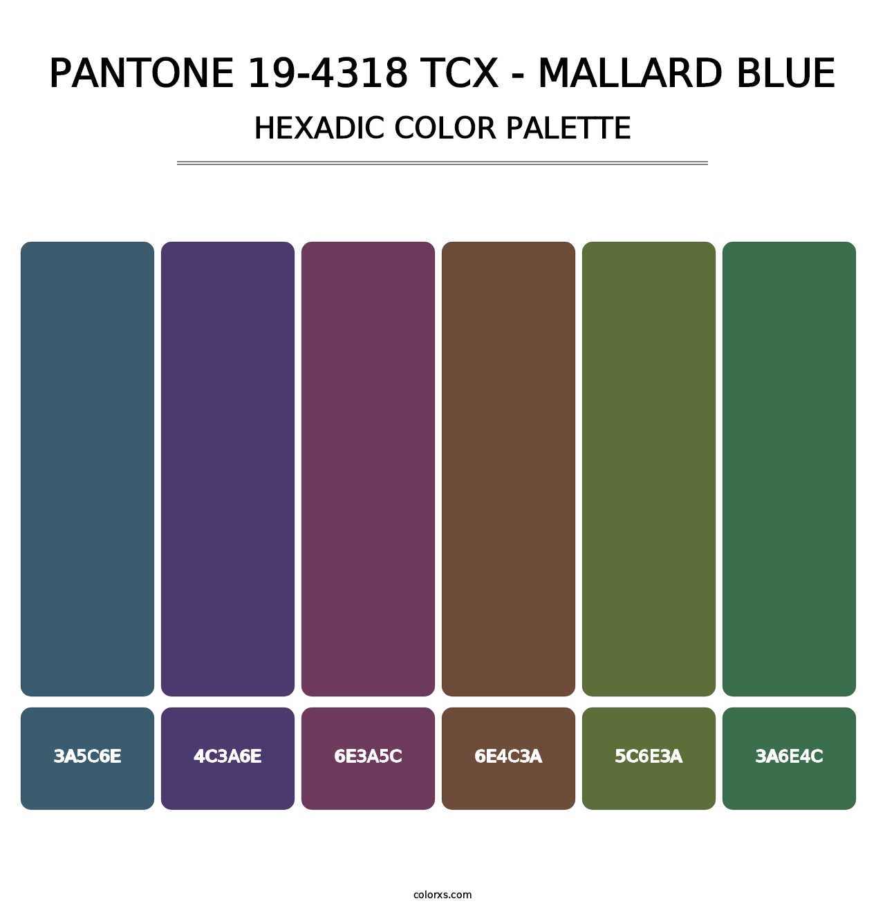 PANTONE 19-4318 TCX - Mallard Blue - Hexadic Color Palette