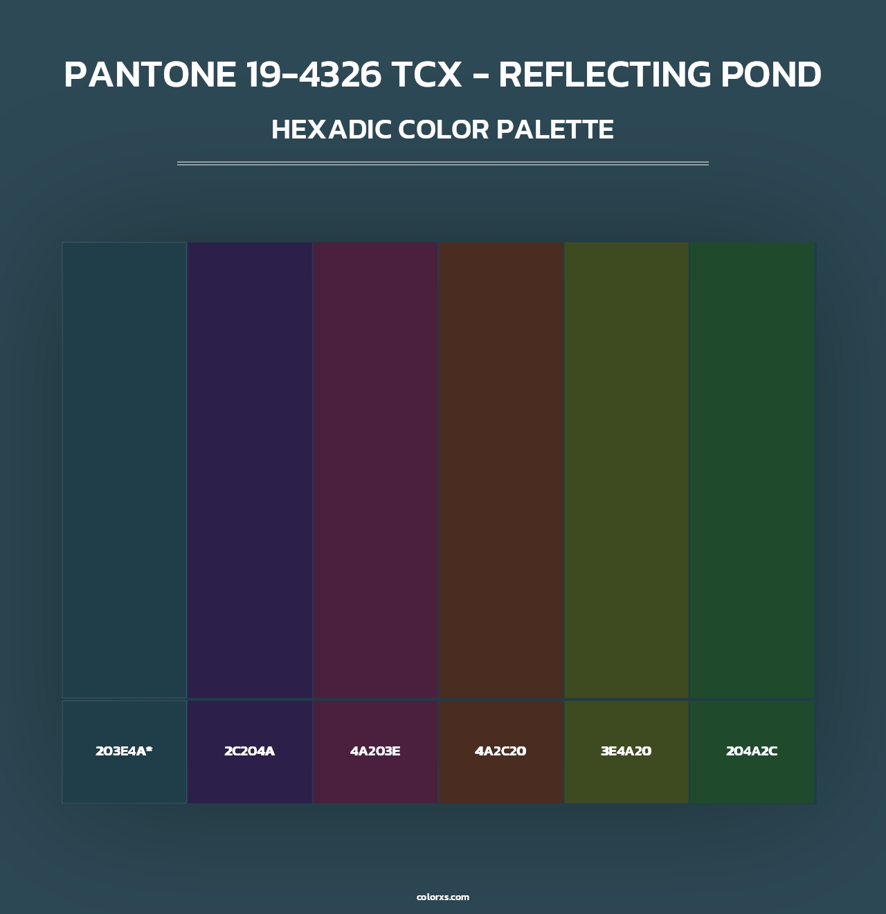 PANTONE 19-4326 TCX - Reflecting Pond - Hexadic Color Palette
