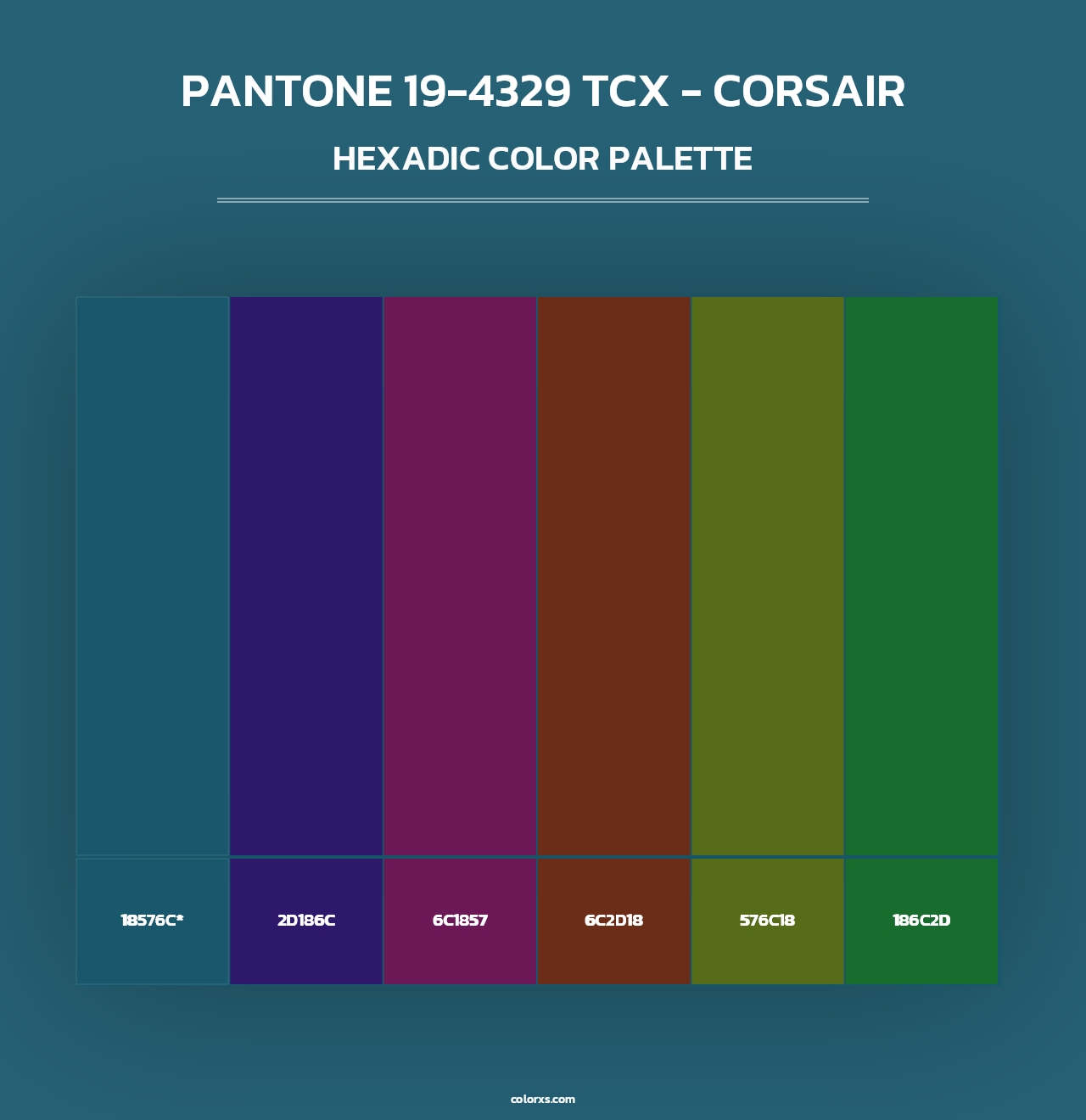 PANTONE 19-4329 TCX - Corsair - Hexadic Color Palette