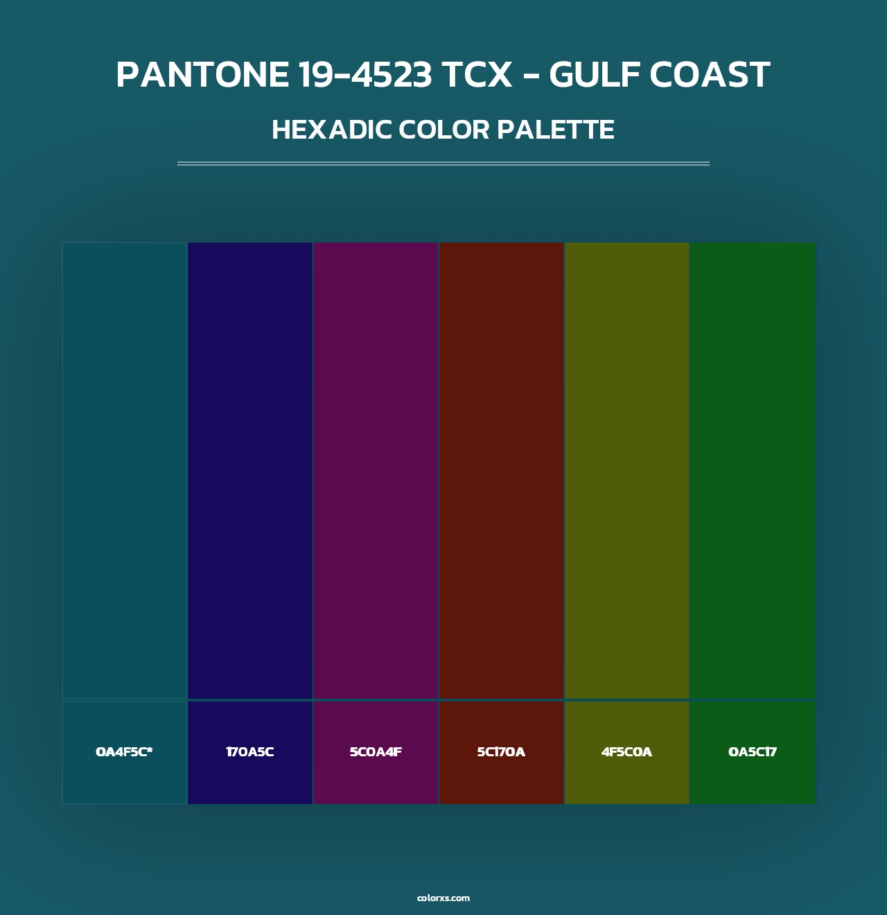 PANTONE 19-4523 TCX - Gulf Coast - Hexadic Color Palette