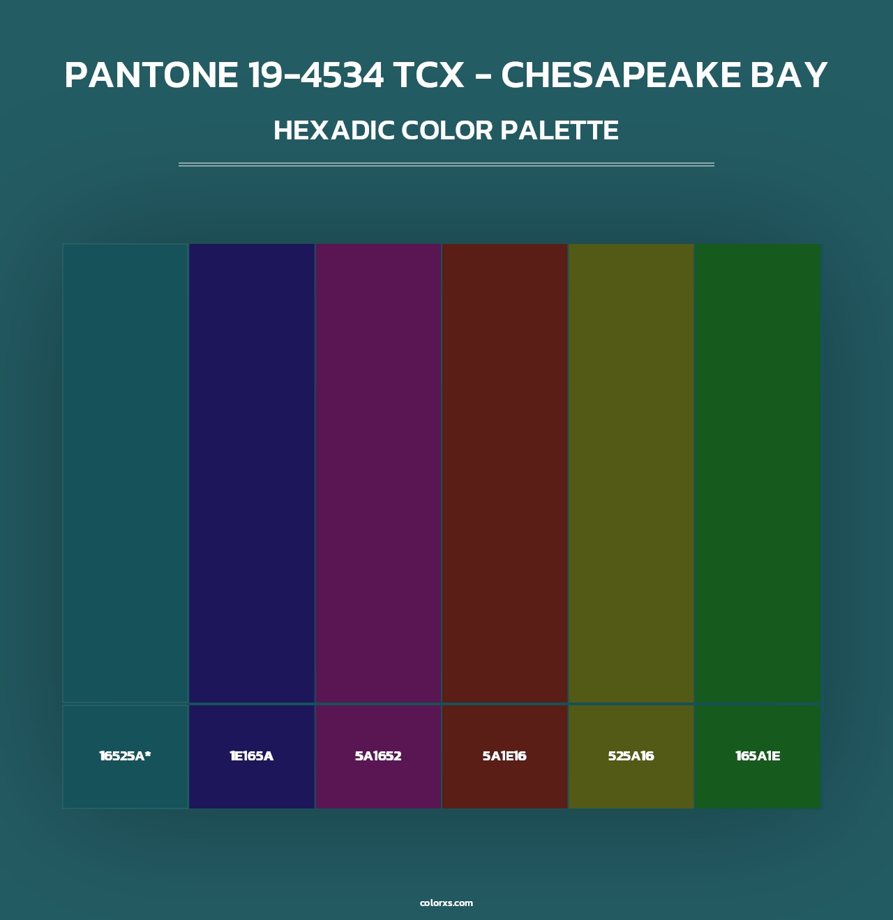 PANTONE 19-4534 TCX - Chesapeake Bay - Hexadic Color Palette