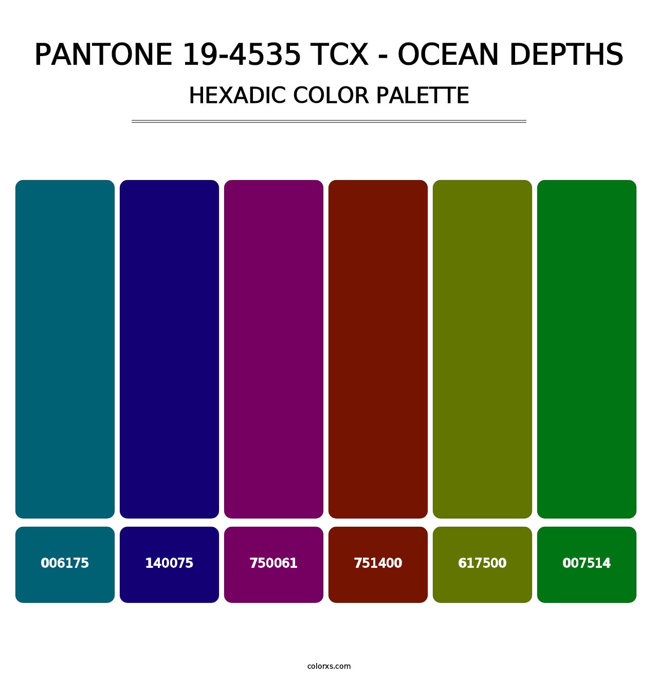 PANTONE 19-4535 TCX - Ocean Depths - Hexadic Color Palette