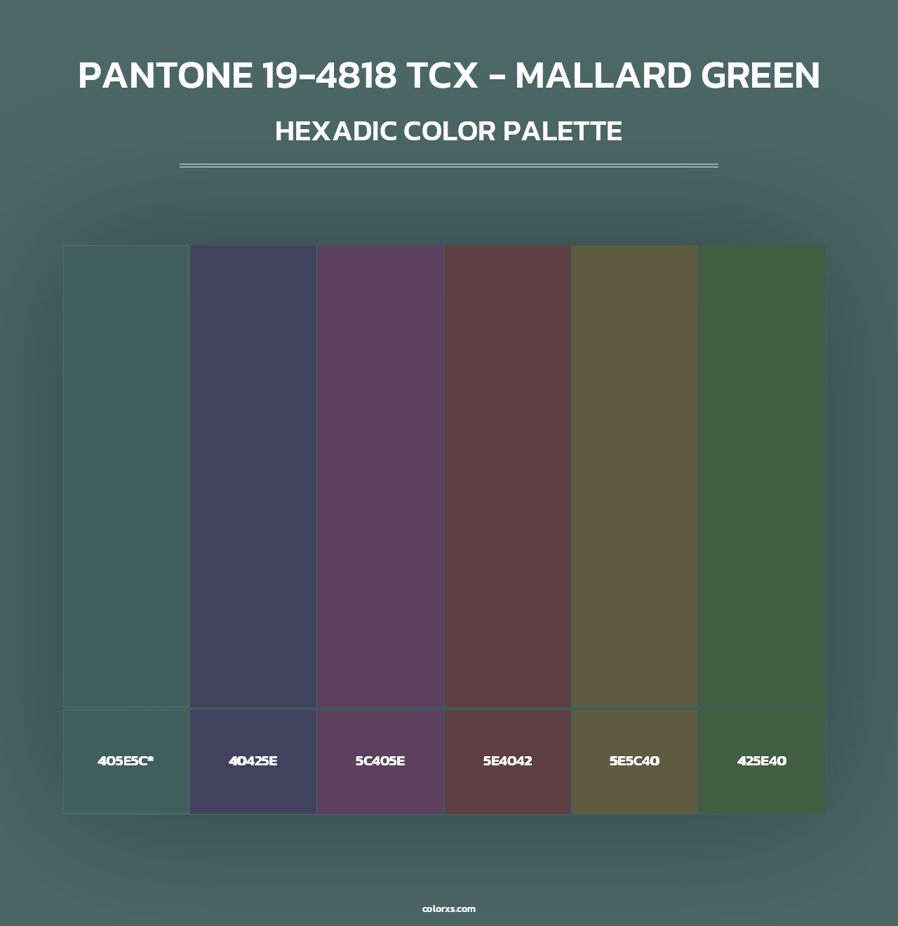 PANTONE 19-4818 TCX - Mallard Green - Hexadic Color Palette