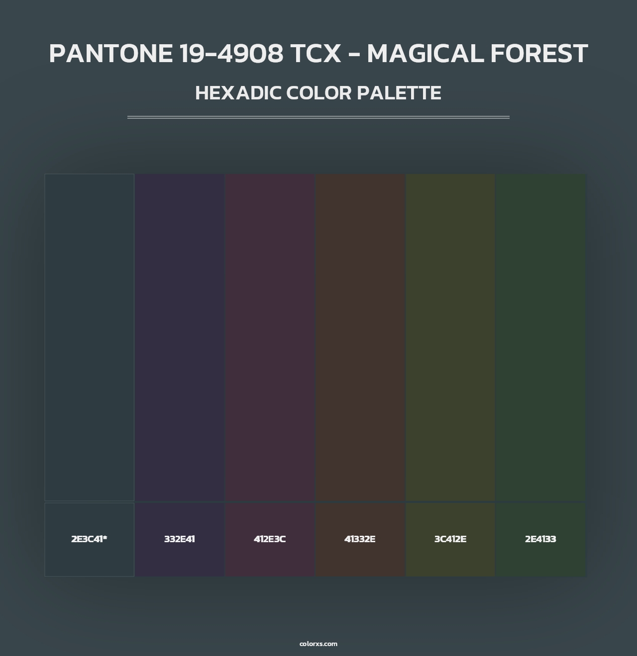 PANTONE 19-4908 TCX - Magical Forest - Hexadic Color Palette