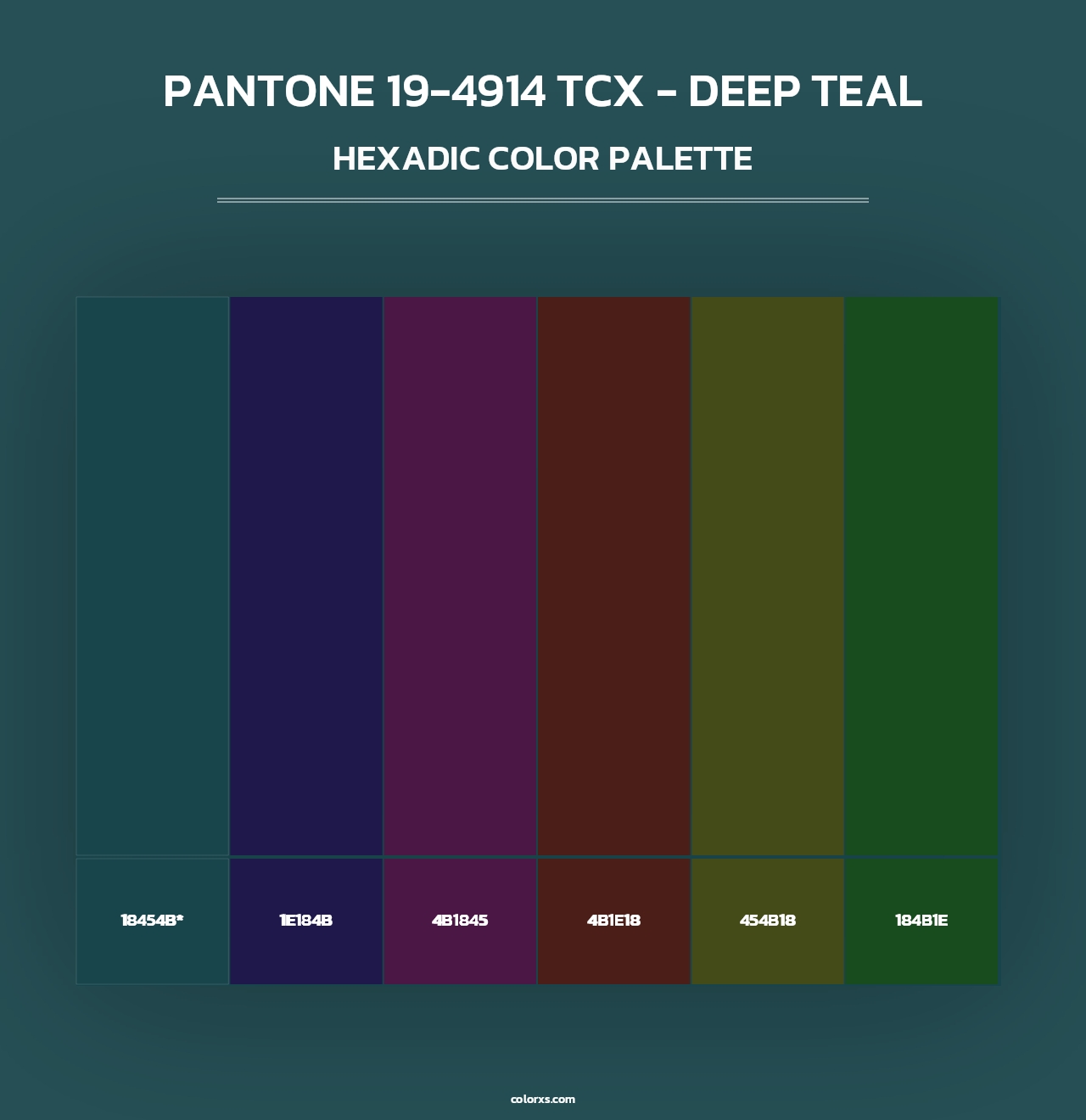 PANTONE 19-4914 TCX - Deep Teal - Hexadic Color Palette
