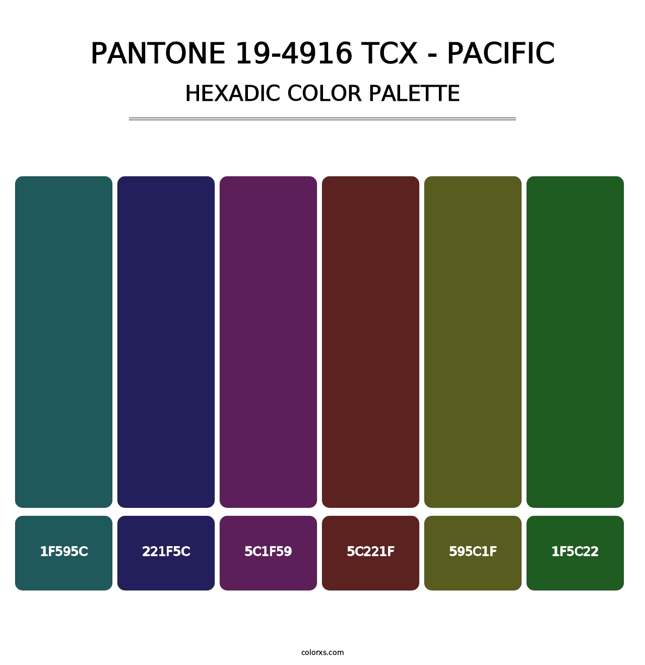 PANTONE 19-4916 TCX - Pacific - Hexadic Color Palette