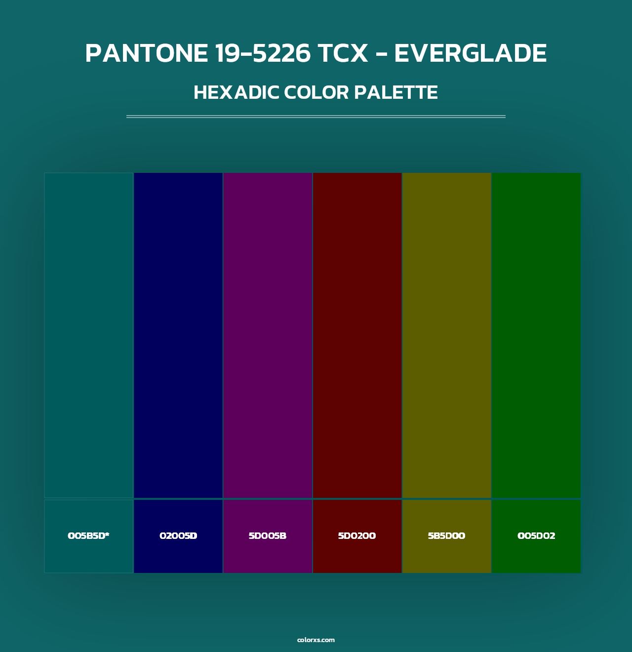 PANTONE 19-5226 TCX - Everglade - Hexadic Color Palette