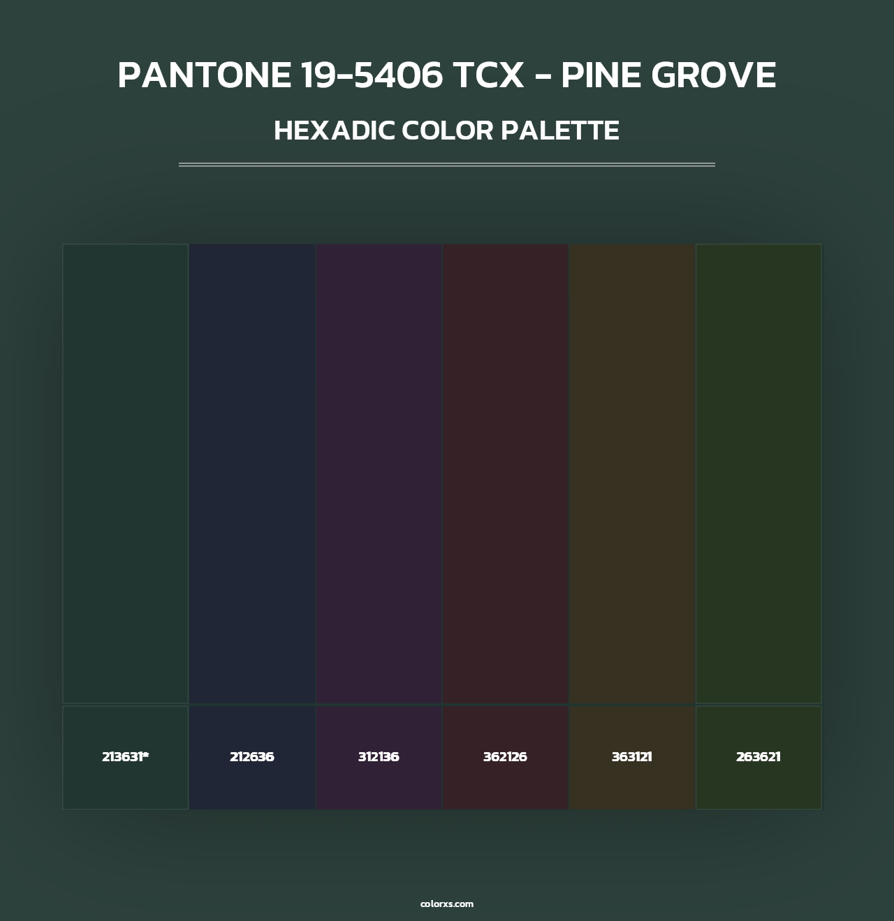 PANTONE 19-5406 TCX - Pine Grove - Hexadic Color Palette