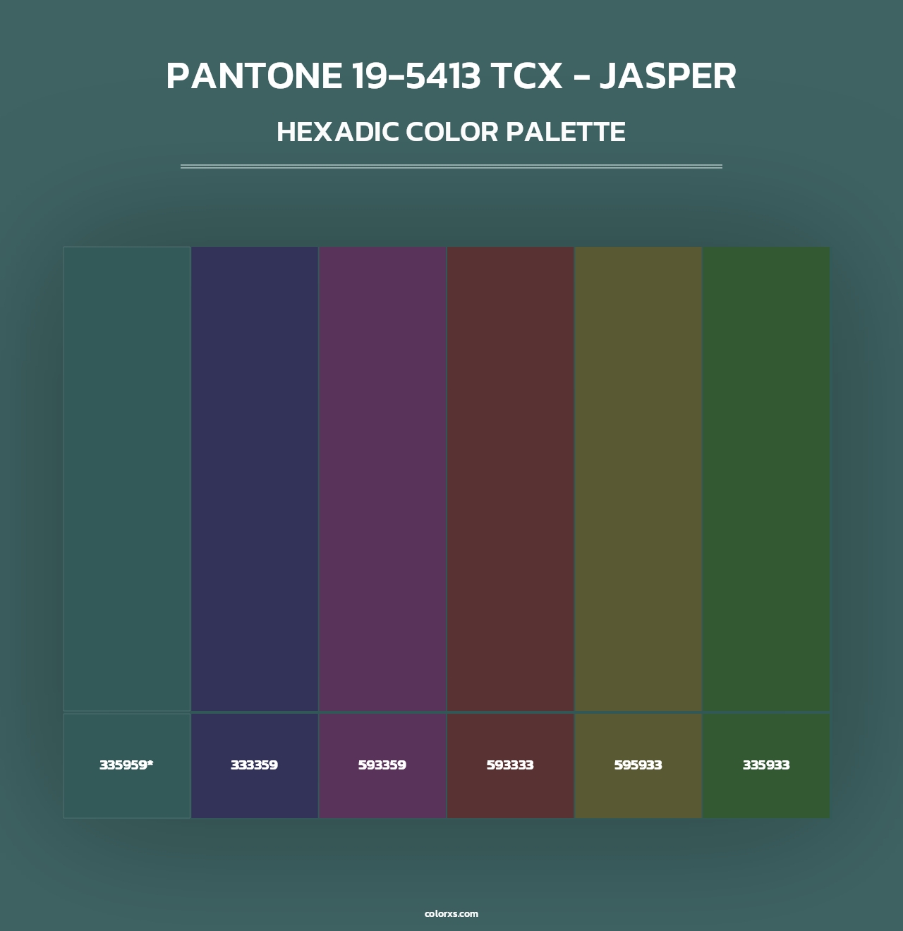 PANTONE 19-5413 TCX - Jasper - Hexadic Color Palette
