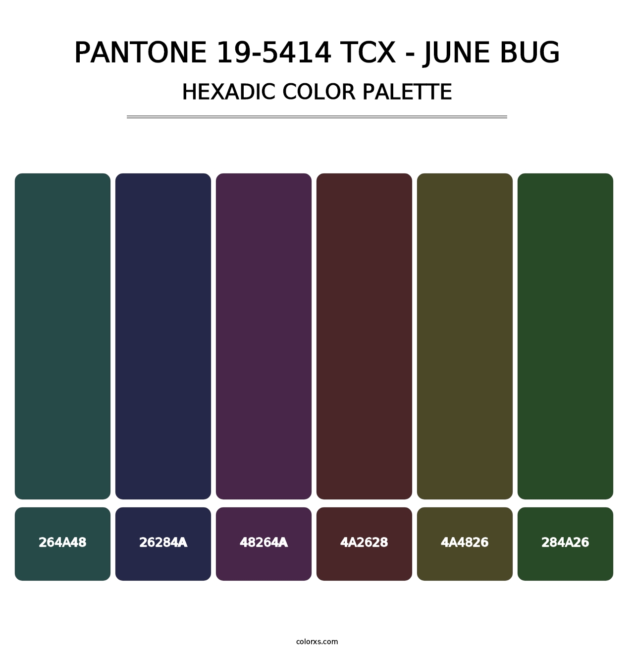 PANTONE 19-5414 TCX - June Bug - Hexadic Color Palette