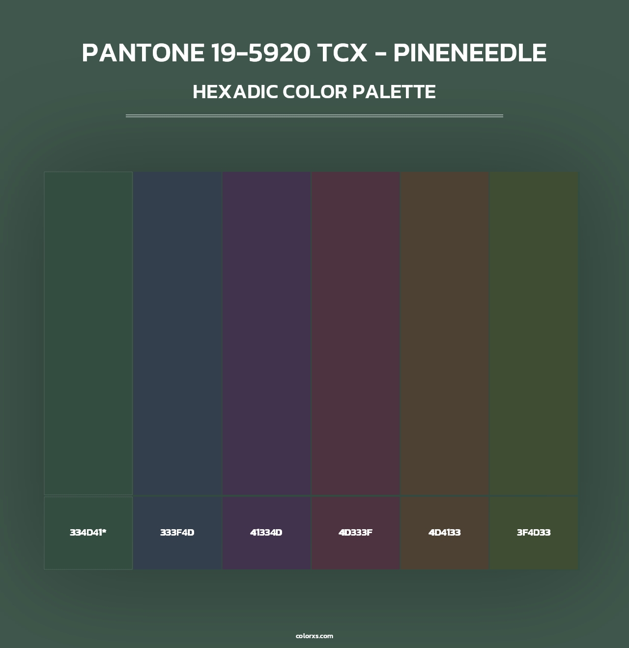 PANTONE 19-5920 TCX - Pineneedle - Hexadic Color Palette