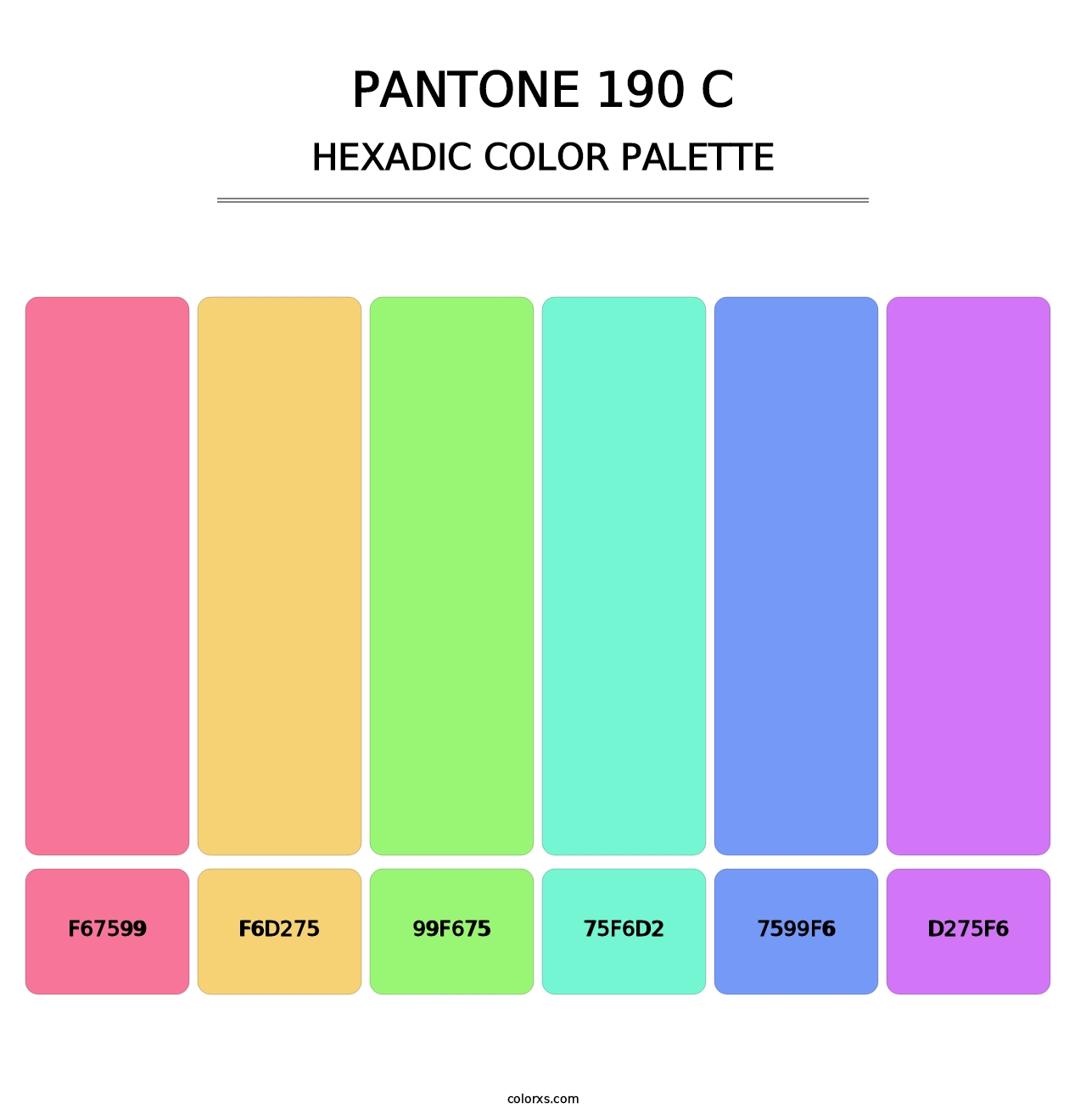 PANTONE 190 C - Hexadic Color Palette