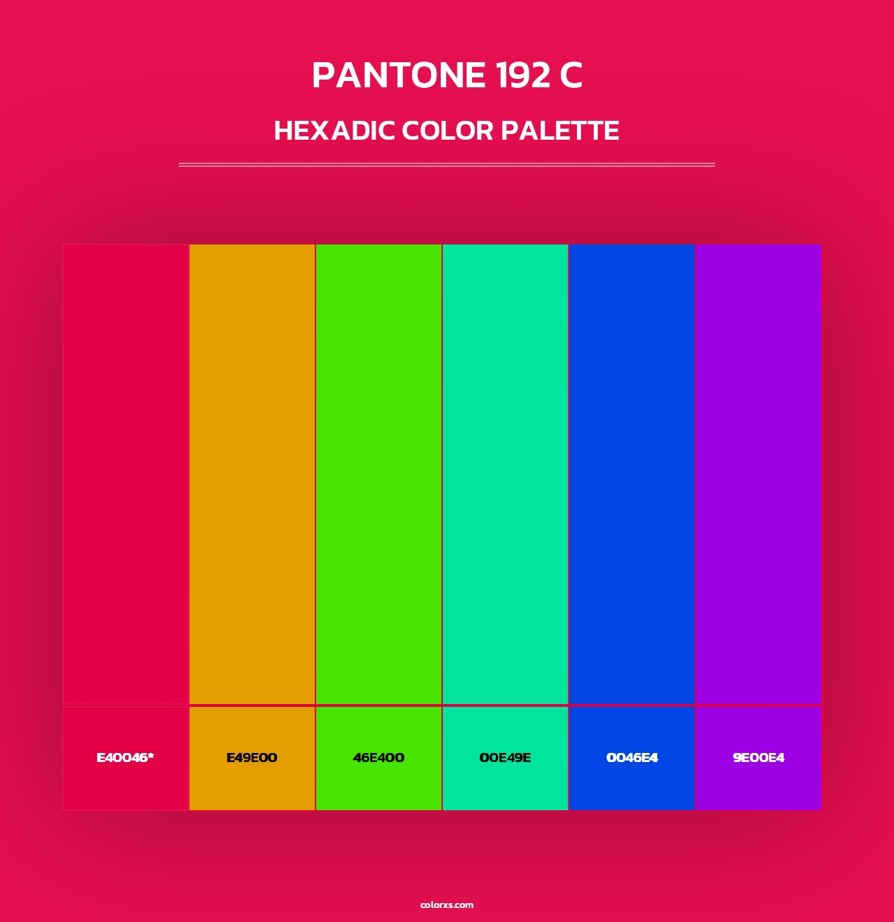 PANTONE 192 C - Hexadic Color Palette
