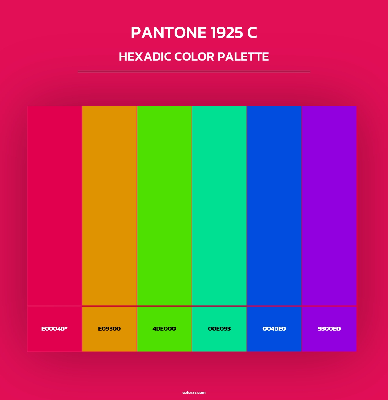 PANTONE 1925 C - Hexadic Color Palette