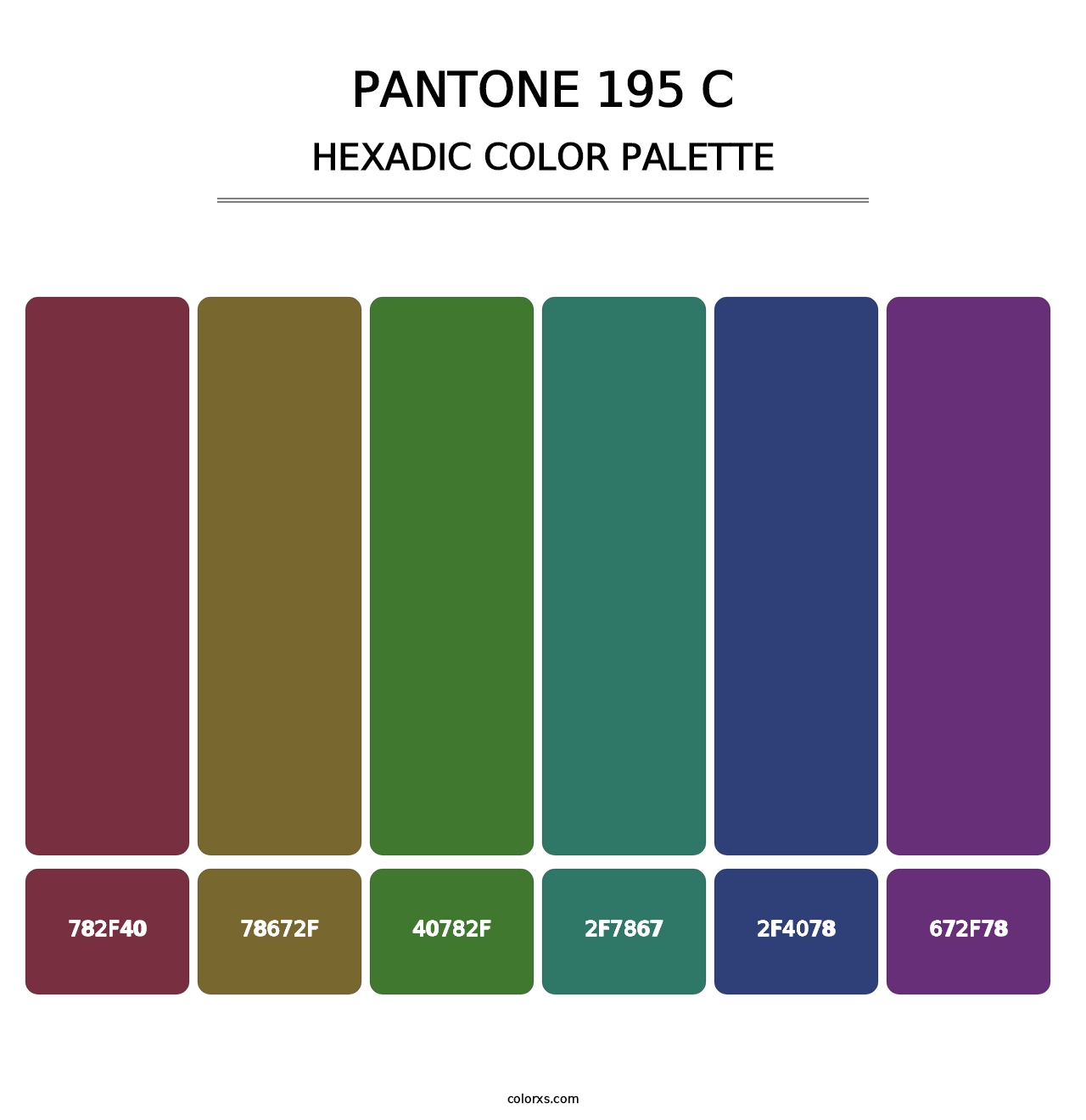 PANTONE 195 C - Hexadic Color Palette