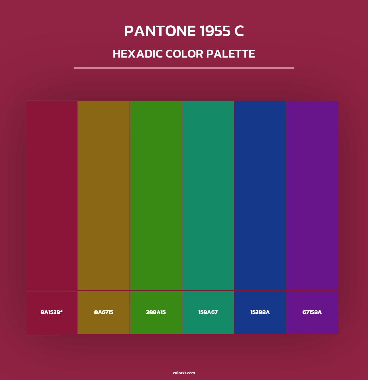 PANTONE 1955 C - Hexadic Color Palette