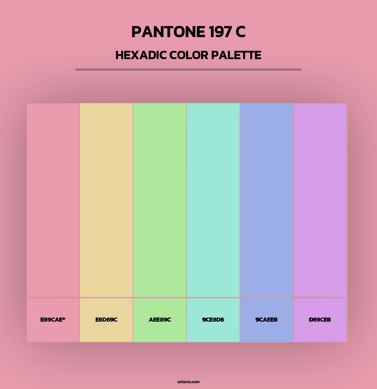 PANTONE 197 C - Hexadic Color Palette