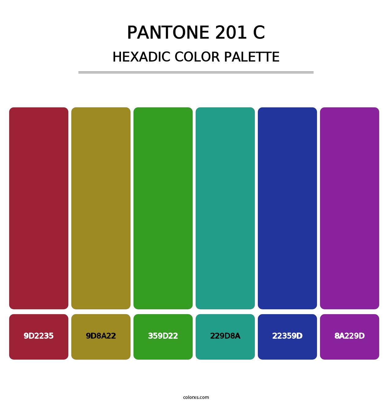 PANTONE 201 C - Hexadic Color Palette