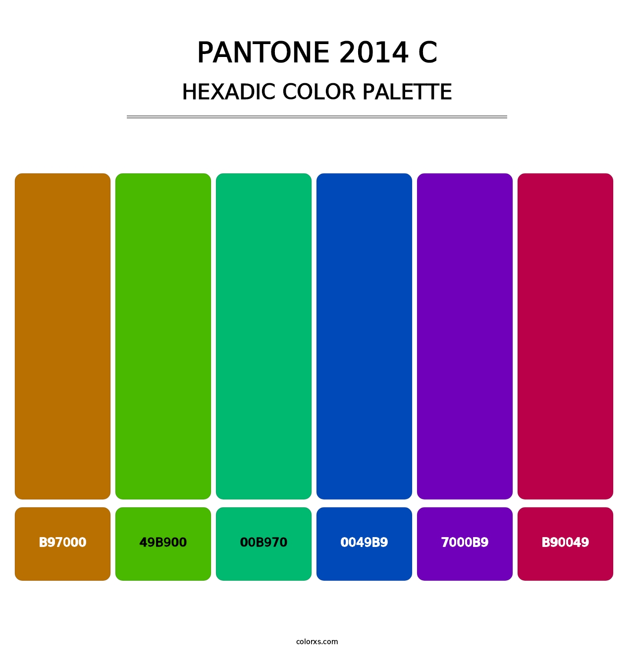 PANTONE 2014 C - Hexadic Color Palette